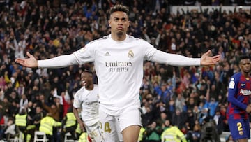 Mariano celebra su gol en el Clásico del 1 de marzo de 2020.