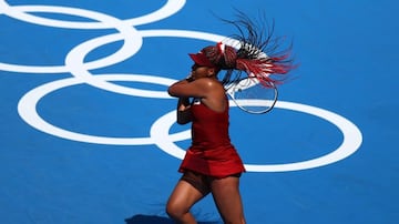 Tokyo 2020 Olympics - Tennis - Women's Singles - Round 1 - Ariake Tennis Park - Tokyo, Japan - July 25, 2021. Naomi Osaka of Japan in action during her first round match against Zheng Saisai of China REUTERS/Edgar Su