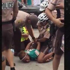 La mujer de un jugador de la NFL se lía a cabezazos con la policía