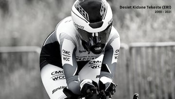 Imagen de la ciclista de Eritrea y del World Cycling Centre Desiet Kidane durante una contrarreloj.