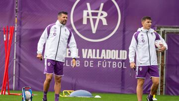 Pezzolano, durante un entrenamiento con el Real Valladolid.