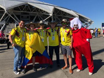 Miles de colombianos están en el Samara Arena para alentar a la Selección y empujarla a la victoria ante Senegal para asegurar su cupo en octavos de final.