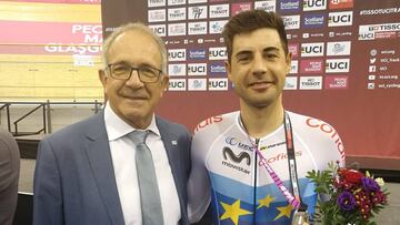 Sebastián Mora, plata en los Mundiales de Ciclismo en pista.
