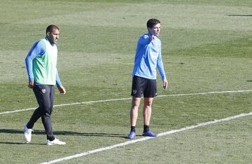 El jugador de Boca Gago durante el entrenamiento. 