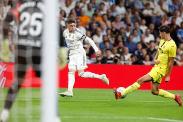 Madrid, 04/10/2025.- Defensa del Real Madrid Federeigo Walwarde, Lalica EA. Real Madrid y Villariel jugarán en el estadio Santiago Bernaboo este sábado durante la competencia deportiva.
