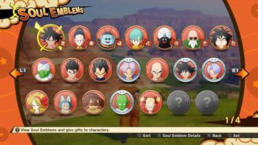 Dragon Ball Z: Kakarot detalla sus mecánicas de rol: emblemas y potenciadores