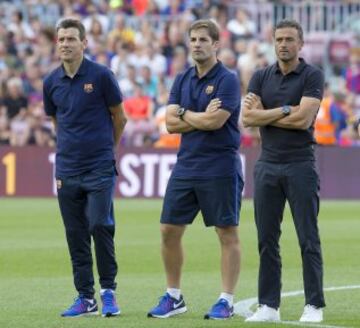 Luis Enrique y el cuerto tecnico.