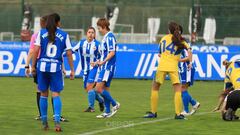 Maya celebra un gol con el Deportivo Femenino. 
