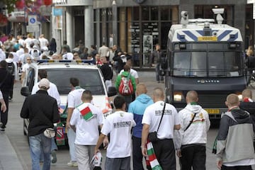 Supporters of Legia Warsaw in Eindhoven in 2011. The Mayor of Eindhoven, put an emergency decree in place for the match.