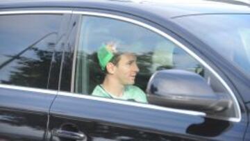 Llegada de Leo Messi al entrenamiento del FC Barcelona.