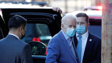 U.S. President-elect Joe Biden walks into the Queen Theatre in Wilmington, Delaware, U.S., January 10, 2021. REUTERS/Tom Brenner