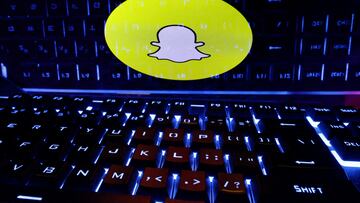 FILE PHOTO: A keyboard is placed in front of a displayed Snapchat logo in this illustration taken February 21, 2023. REUTERS/Dado Ruvic/Illustration/File Photo