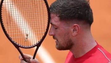 El tenista argentino Fede Gómez, durante un partido.