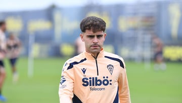 Óscar Melendo en la mañana de hoy miércoles en la Ciudad Deportiva. Foto: Cádiz CF.