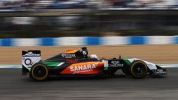 OTRA M&Uacute;SICA. Juncadella, ayer rodando con su Force India.
 