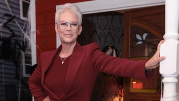 LONDON, ENGLAND - SEPTEMBER 29: Jamie Lee Curtis attends the photocall of "The Halloween Ends Experience" on September 29, 2022 in London, England. (Photo by Shane Anthony Sinclair/Getty Images)