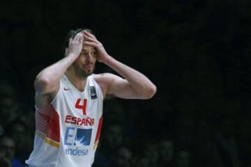 Pau Gasol, durante el partido de octavos de final del Europeo 2015.