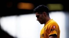 Raúl Jiménez during a match with Wolverhampton in the Premier League.