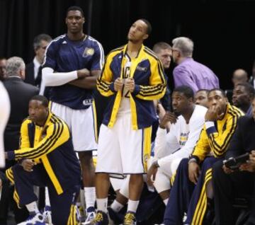 El banquillo de Indiana Pacers, un funeral después de una derrota que puede ser decisiva.