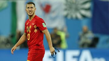 El capit&aacute;n de la selecci&oacute;n de B&eacute;lgica, Eden Hazard, tras su eliminaci&oacute;n del Mundial.
 