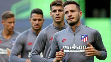 Saúl, Morata, Vitolo y Llorente en un entrenamiento