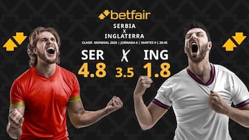Serbia vs. Inglaterra: horario, dónde ver, pronósticos y clasificación
