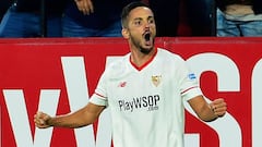Pablo Sarabia celebra un gol en un partido entre el Sevilla y el Legan&eacute;s. 