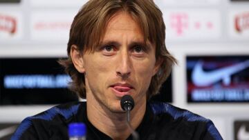 Soccer Football - UEFA Nations League - Croatia Press Conference - Zagreb, Croatia - November 14, 2018 Croatia&#039;s Luka Modric during the press conference REUTERS/Antonio Bronic