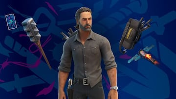Arte oficial del skin Rick Grimes de The Walking Dead en Fortnite