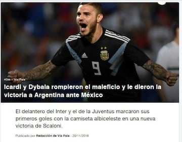 Así vio la prensa argentina la derrota de México