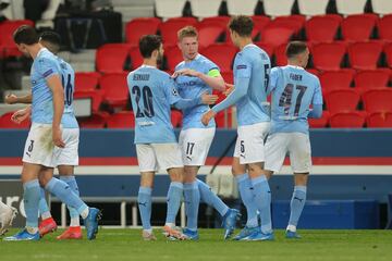 1-1. Kevin De Bruyne celebró el primer gol.