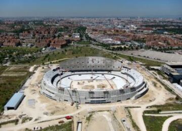 Vista aérea de las obras de La Peineta.