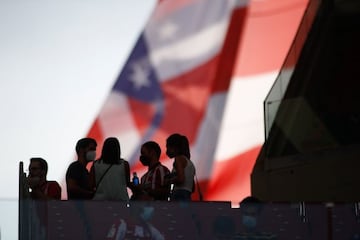 Fan of Atletico de Madrid are seen during spanish league, La Liga Santander, football match played between Atletico de Madrid and Elche CF at Wanda Metropolitano Stadium on August 22, 2021, in Madrid, Spain.  AFP7  22/08/2021 ONLY FOR USE IN SPAIN