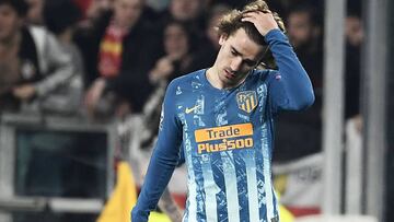 Griezmann se lamenta durante el Juventus-Atl&eacute;tico