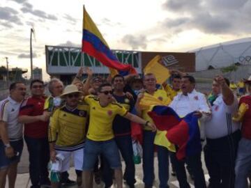 Los hinchas ya calientan el duelo Brasil - Colombia 