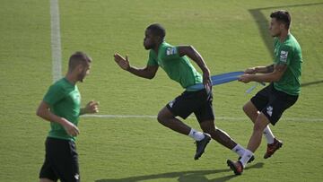 Joel Campbell, durante un entreno.