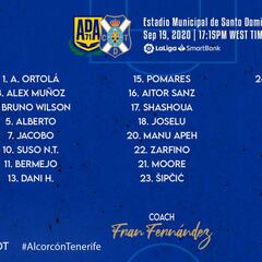 Nono no entra a la convocatoria para Alcorcón