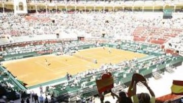 <b>MONUMENTAL. </b>El público de Madrid respondió y, aunque en el partido de Nadal hubo más claros por la hora, al final los tendidos se fueron poblando hasta los tres cuartos.