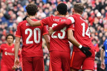 El extremo colombiano disputó 32 minutos en la victoria 3-1 de Liverpool ante Cardiff City por la FA Cup. El guajiro realizó una asistencia.