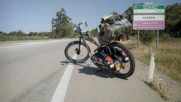 Imagen de la bicicleta con la que Ignacio Luque, paciente con hidrosadenitis supurativa, ha concluido una ruta de 5.000 km para dar difusi&oacute;n a esta enfermedad de la piel.