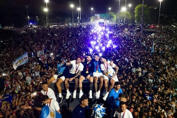 Rodrigo de Paul, Lionel Messi, Otamendi y Di María. 