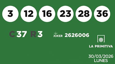 La Primitiva: comprobar los resultados del sorteo de hoy, lunes 30 de marzo