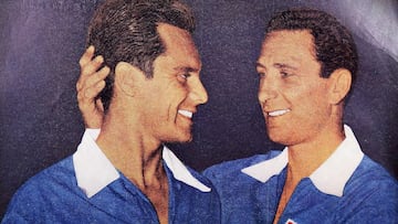 Braulio Musso y Ernesto Álvarez en una postal de 1963. Foto Revista Estadio.