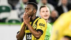 Wolfsburg (Germany), 08/11/2022.- Dortmund's Youssoufa Moukoko reacts during the German Bundesliga soccer match between VfL Wolfsburg and Borussia Dortmund in Wolfsburg, Germany, 08 November 2022. (Alemania, Rusia) EFE/EPA/FILIP SINGER (ATTENTION: The DFL regulations prohibit any use of photographs as image sequences and/or quasi-video.)
