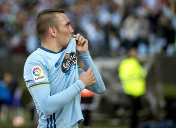 Aspas se besó el escudo en el derbi.