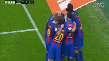 Neymar fue alcanzado con una botella en la celebración del gol