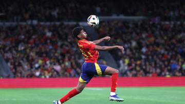 Lamine Yamal, en una acción del España-Brasil.