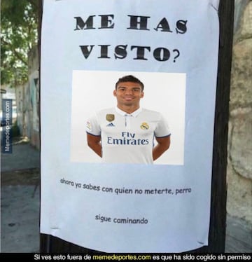 Casemiro es elprotagonista de los memes del Clásico