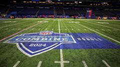INDIANAPOLIS, INDIANA - FEBRUARY 29: General view of the NFL Combine sign during the NFL Combine at Lucas Oil Stadium on February 29, 2024 in Indianapolis, Indiana.   Stacy Revere/Getty Images/AFP (Photo by Stacy Revere / GETTY IMAGES NORTH AMERICA / Getty Images via AFP)