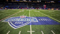 INDIANAPOLIS, INDIANA - FEBRUARY 29: General view of the NFL Combine sign during the NFL Combine at Lucas Oil Stadium on February 29, 2024 in Indianapolis, Indiana.   Stacy Revere/Getty Images/AFP (Photo by Stacy Revere / GETTY IMAGES NORTH AMERICA / Getty Images via AFP)